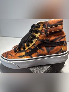 VANS SK8 HI TIGER STRIPE HIGH TOP SNEAKERS WOMEN'S SIZE 7 MENS 5.5 SKATE SHOES